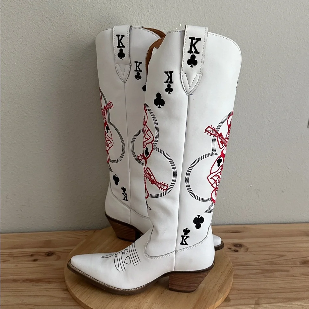 Dingo Womens Ace Of Spades Stacked Heel Cowboy Boots - Picture 3 of 9